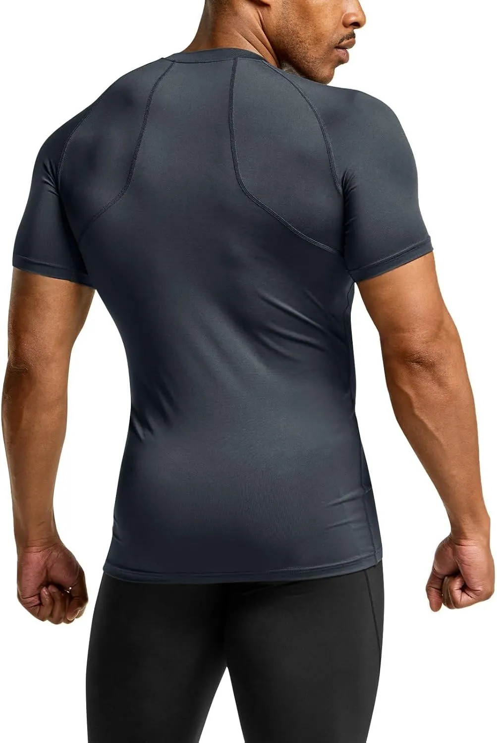 ATHLIO Men's Cool Dry Short Sleeve Compression Shirts, Sports Baselayer T-Shirts Tops, Athletic Workout Shirt