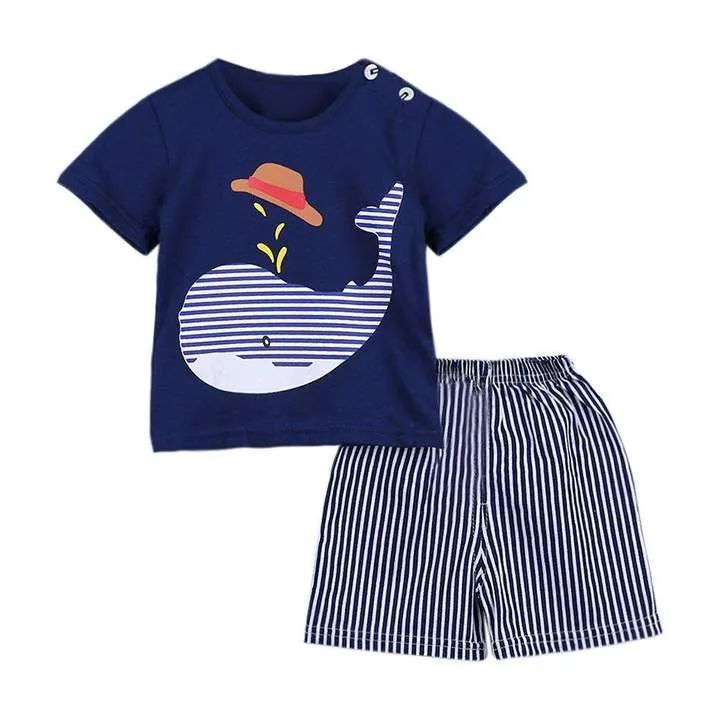 Aye Aye Captain, Little Blue Whale and Little Pilot Baby and Toddler Shorts Set of 3