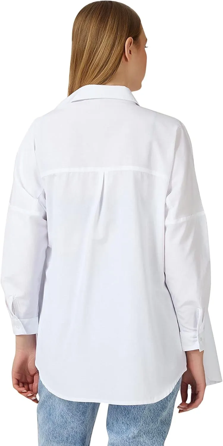 BIG DART Oversized Button Down Shirts for Women, Dressy Casual Long Sleeve Blouses Summer Tops Tunics