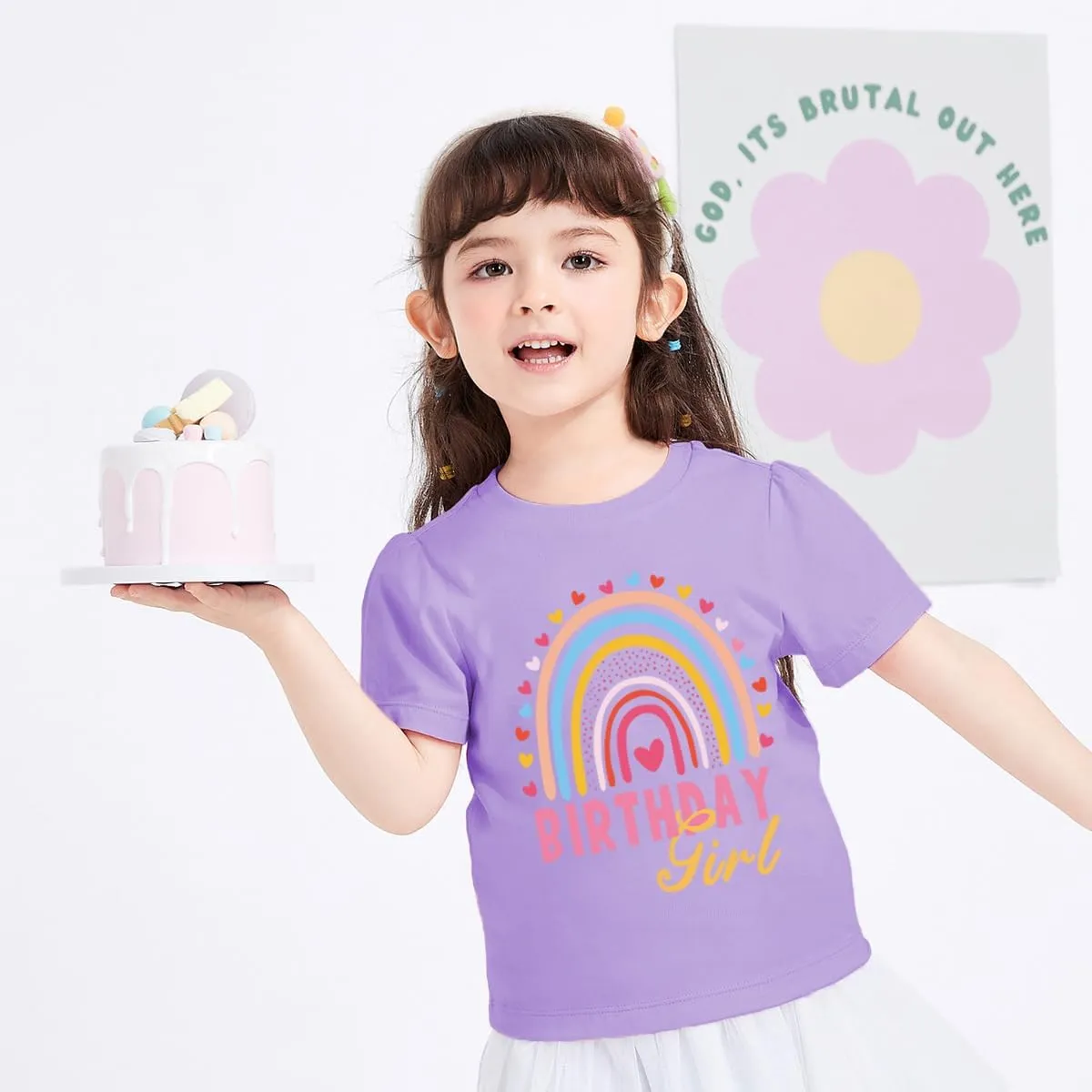 Birthday Girl Shirt 2nd 3rd 4th 5th 6th 7th 8th 9th Girls Birthday Tshirts Cotton Short Sleeve Tees