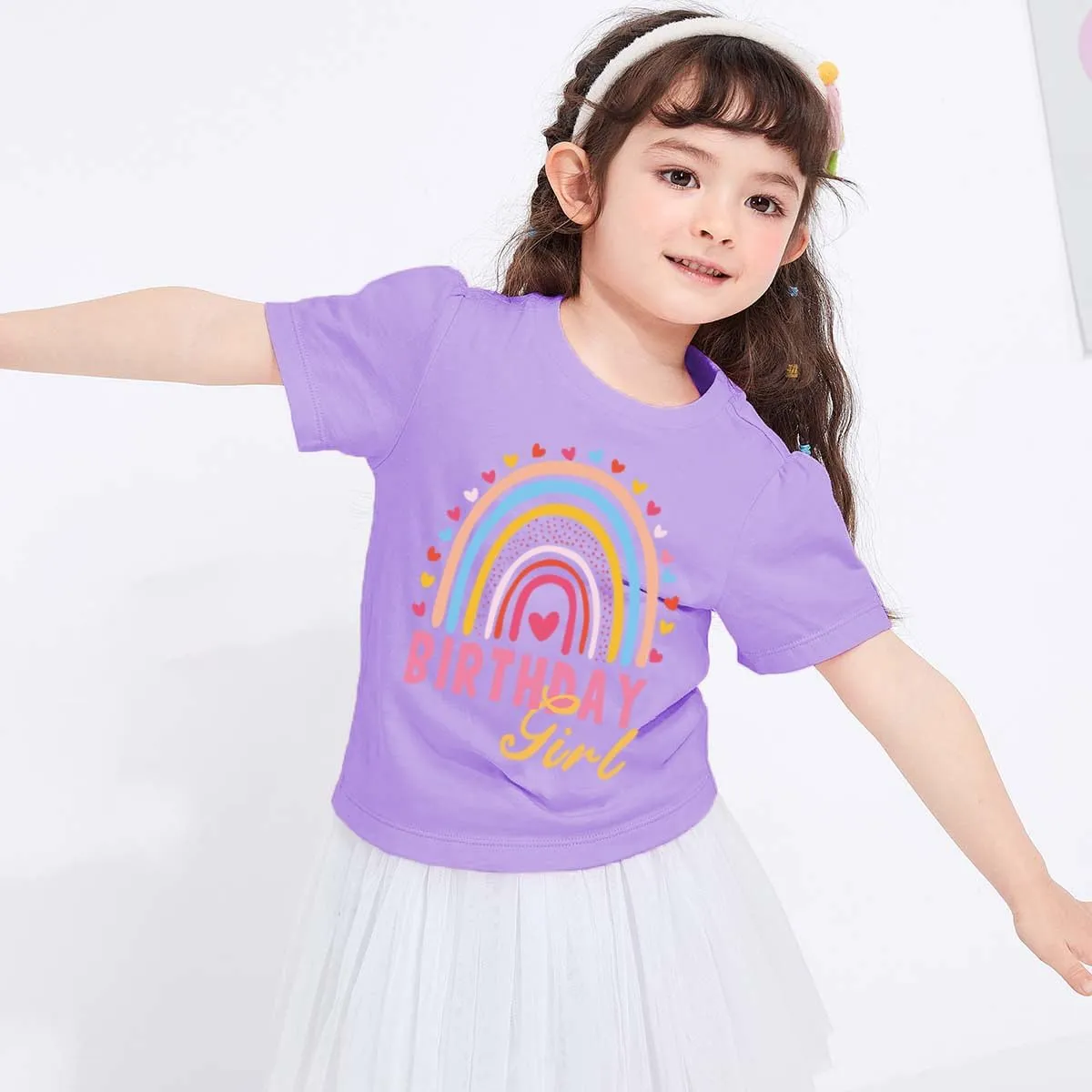 Birthday Girl Shirt 2nd 3rd 4th 5th 6th 7th 8th 9th Girls Birthday Tshirts Cotton Short Sleeve Tees