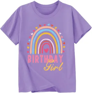 Birthday Girl Shirt 2nd 3rd 4th 5th 6th 7th 8th 9th Girls Birthday Tshirts Cotton Short Sleeve Tees