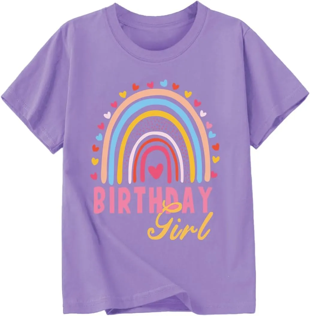 Birthday Girl Shirt 2nd 3rd 4th 5th 6th 7th 8th 9th Girls Birthday Tshirts Cotton Short Sleeve Tees