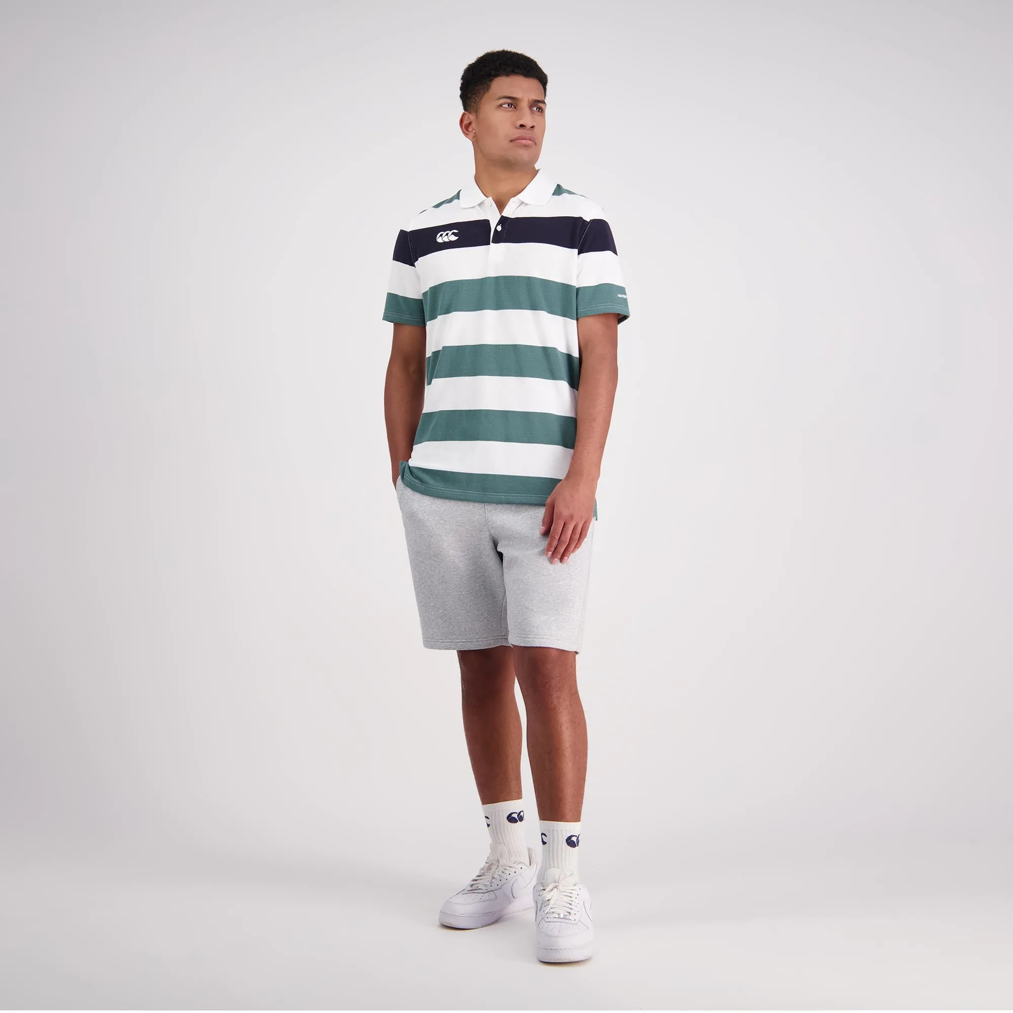 Engineered Stripe Polo - bright white