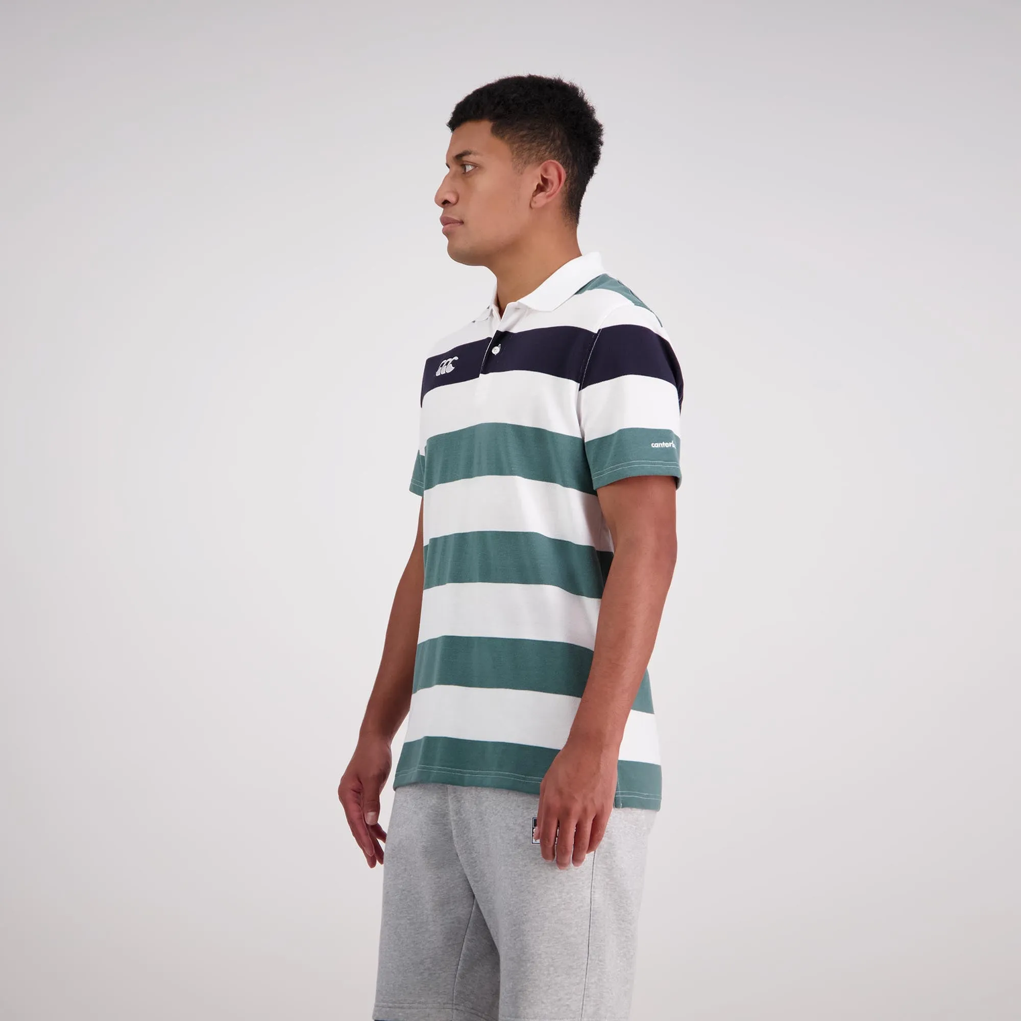 Engineered Stripe Polo - bright white