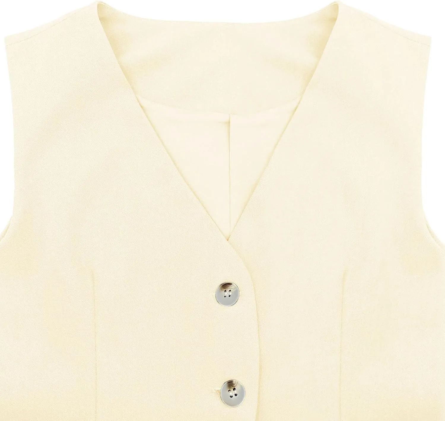 Fallorchid Womens Business Button Sleeveless V Neck Vest Fully Lined Suit Jacket Waistcoat