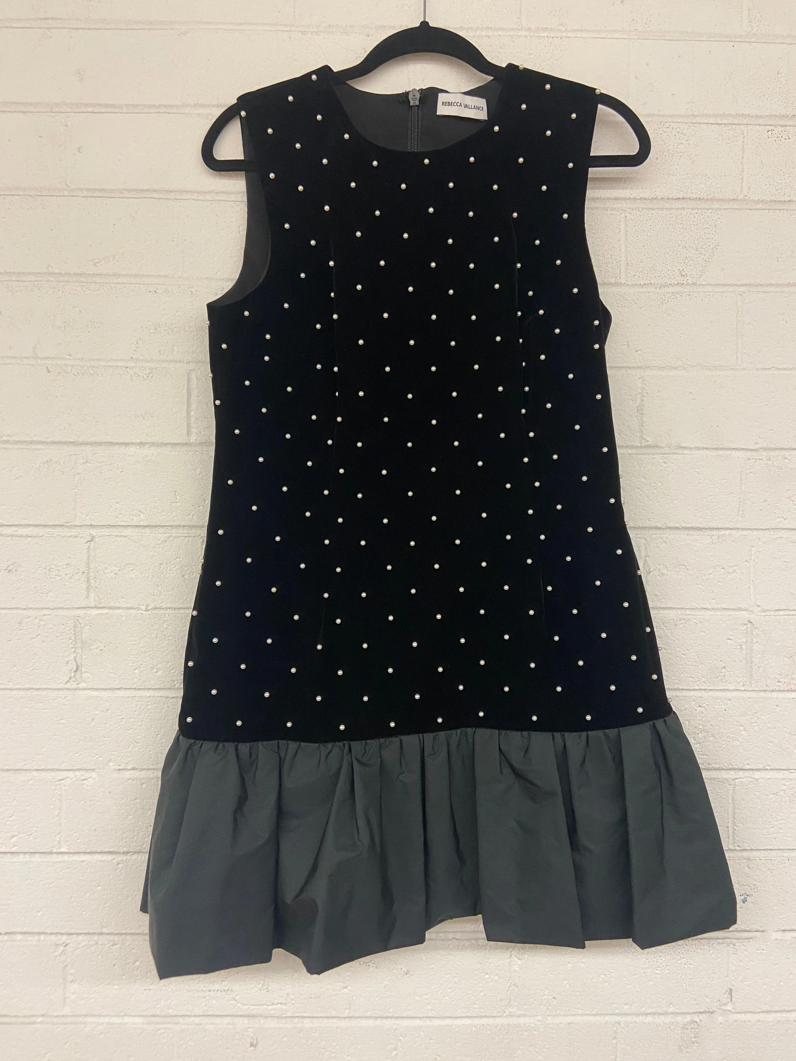 Hope Velvet Embellished Mini Dress in Black