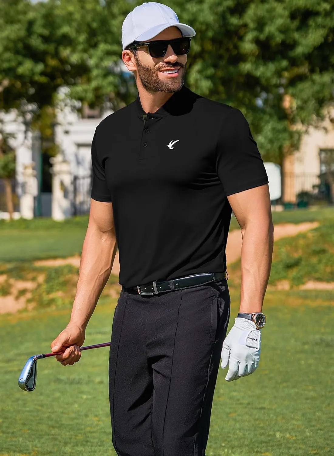 JMIERR Men's Polo Henley Shirt Moisture Wicking Quick Dry Summer Casual Short Sleeve Golf Polo T Shirts