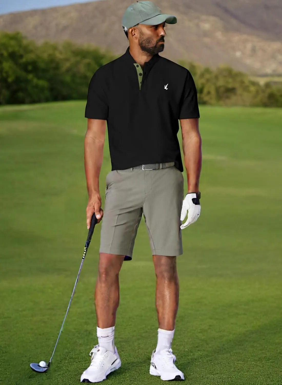 JMIERR Men's Polo Henley Shirt Moisture Wicking Quick Dry Summer Casual Short Sleeve Golf Polo T Shirts