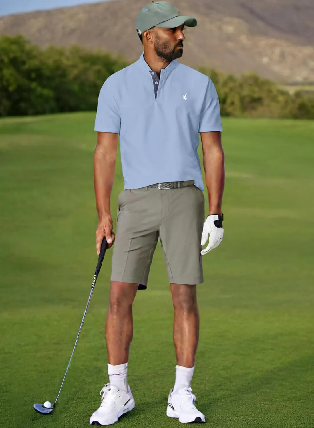 JMIERR Men's Polo Henley Shirt Moisture Wicking Quick Dry Summer Casual Short Sleeve Golf Polo T Shirts