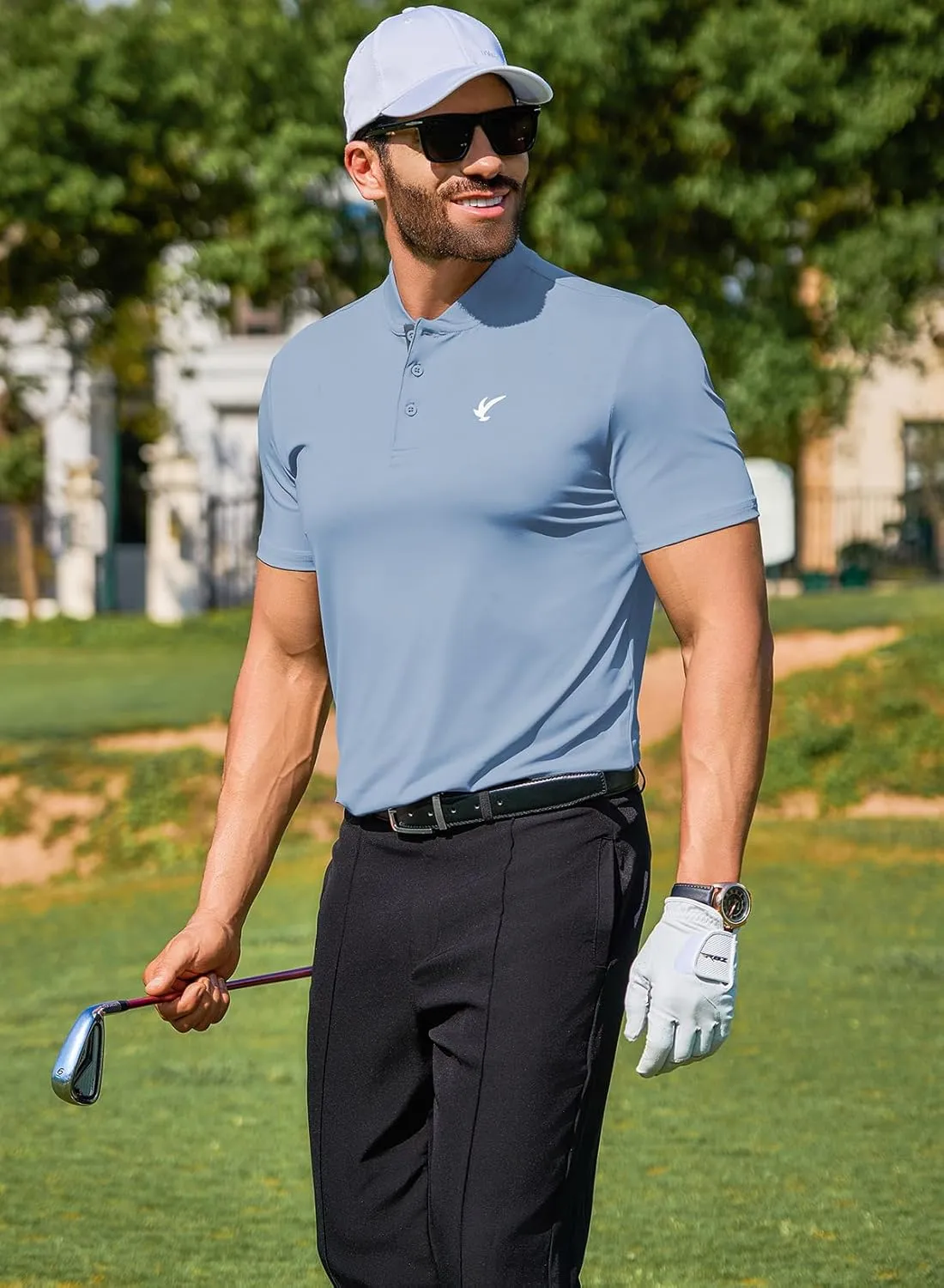 JMIERR Men's Polo Henley Shirt Moisture Wicking Quick Dry Summer Casual Short Sleeve Golf Polo T Shirts
