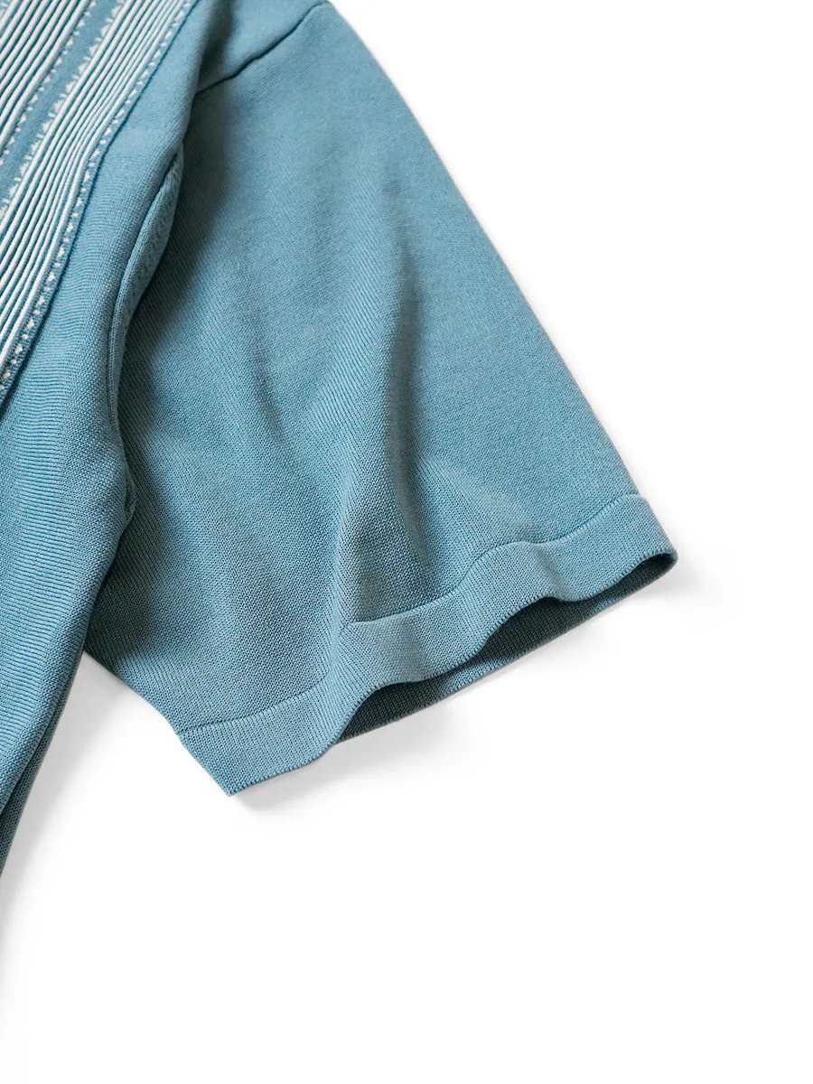 Kapital 14G Cotton Knit TENNESSEE Aloha Polo - Turquoise