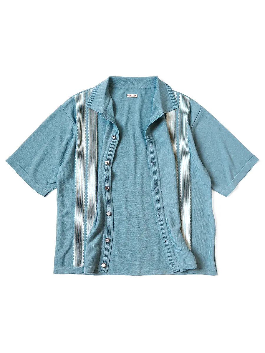 Kapital 14G Cotton Knit TENNESSEE Aloha Polo - Turquoise