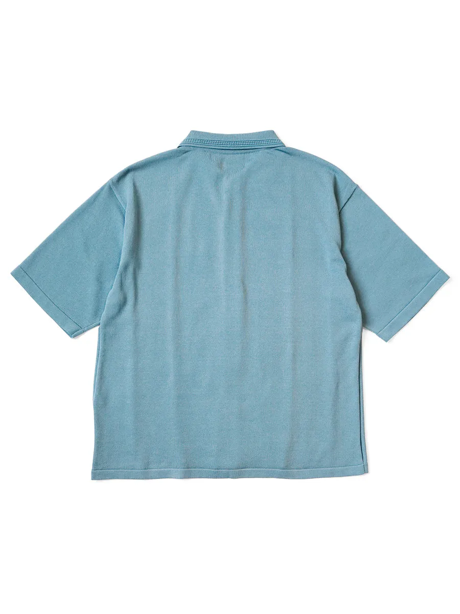 Kapital 14G Cotton Knit TENNESSEE Aloha Polo - Turquoise