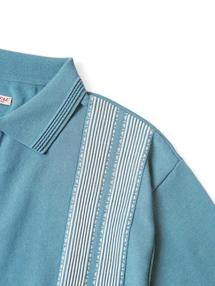 Kapital 14G Cotton Knit TENNESSEE Aloha Polo - Turquoise