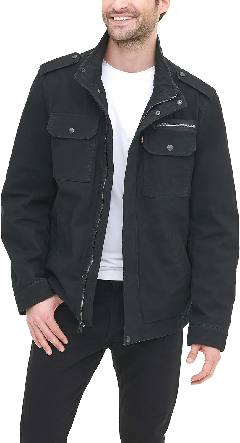Levi's Mens Washed Cotton Military Jacket (Regular & Big & Tall Sizes)