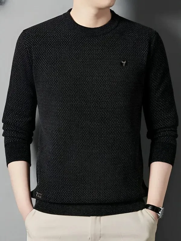 Men's Knitted Cashmere Jumper with Fleece Lining | Ideal for Autumn/Winter