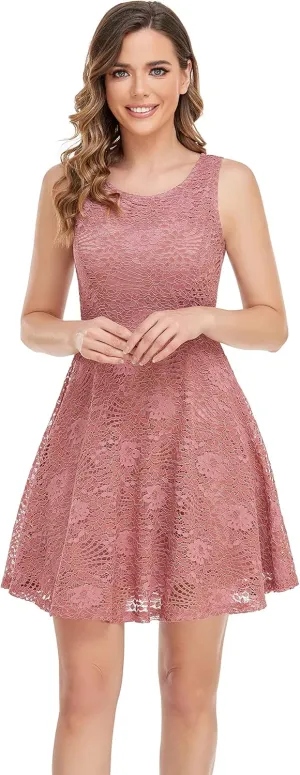 ODCOCD Women's Lace Dress/Cocktail Dress/Wedding Guest Dress/Formal Homecoming Dresses/Above Knee