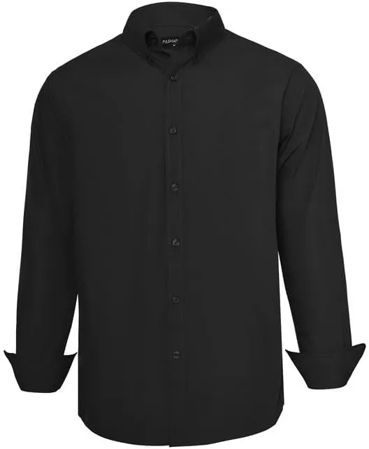 PASHARTUK Wrinkle Free Regular Fit Mens Button Down Shirts Long Sleeve Dress Shirts for Men