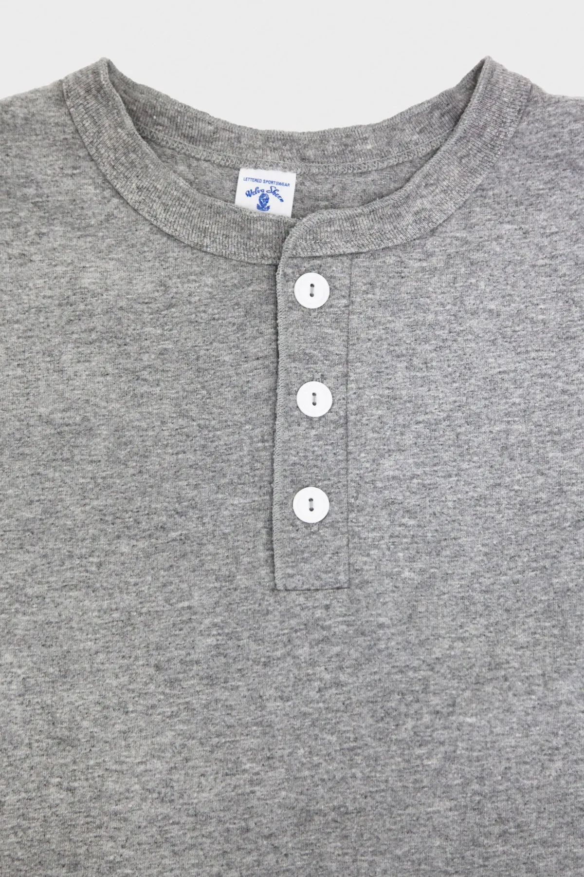 Tubular Knit Henley - Heather Grey