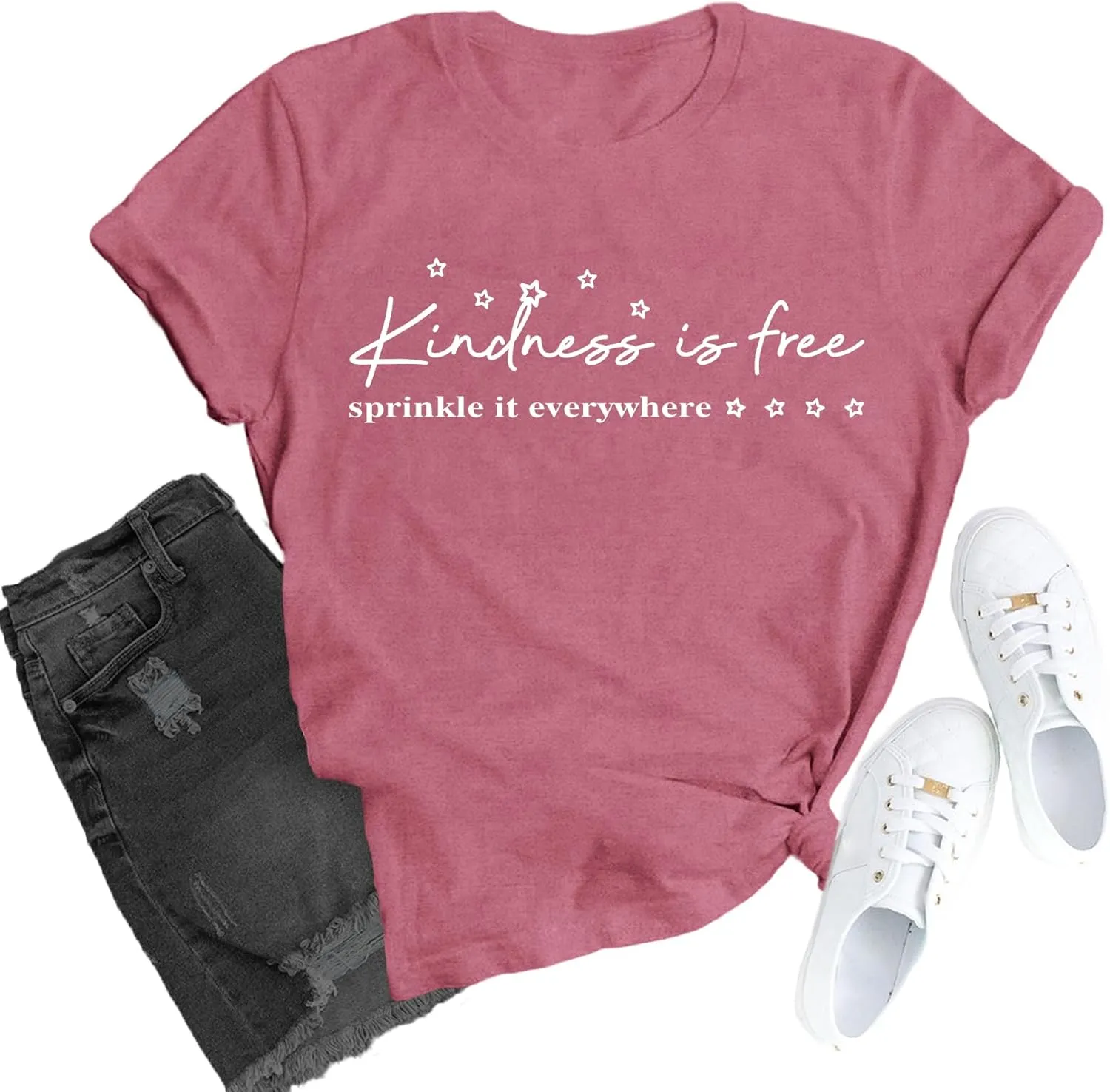 Women Be Kind Shirts Kindness is Free T-Shirts Inspirational Teacher Tee Tops