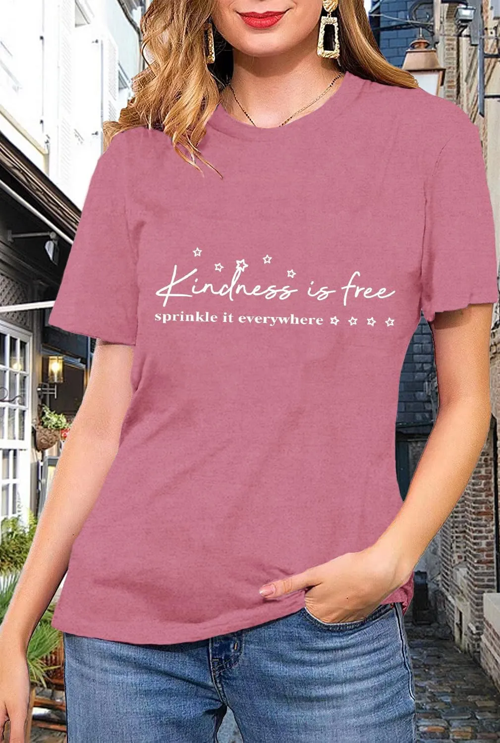 Women Be Kind Shirts Kindness is Free T-Shirts Inspirational Teacher Tee Tops