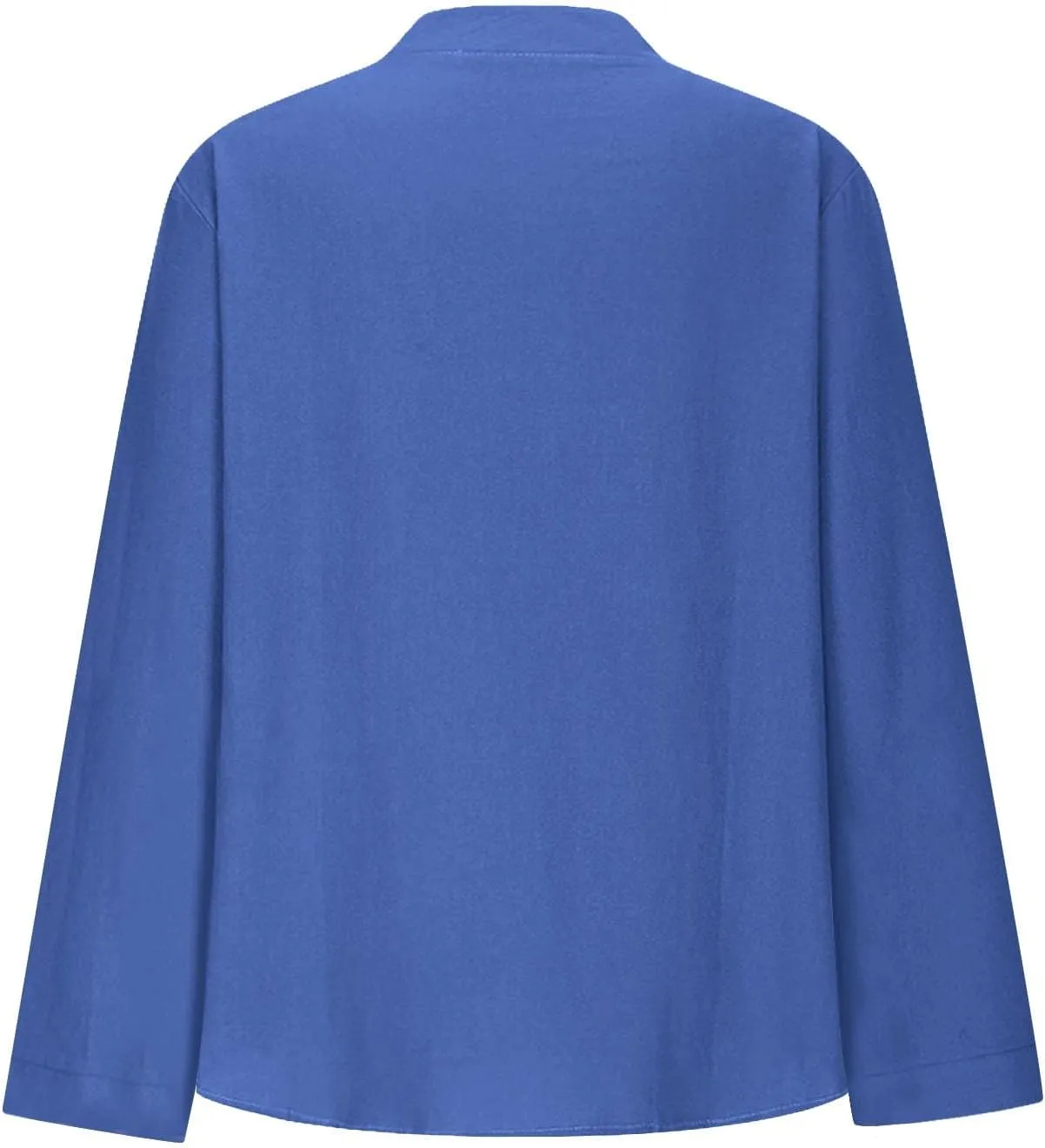 Womens Casual Long Sleeve Tops Dress Shirts Relaxed Fit Cotton Linen Shirts Ladies 2024 Fall V Neck Fashion Pullover
