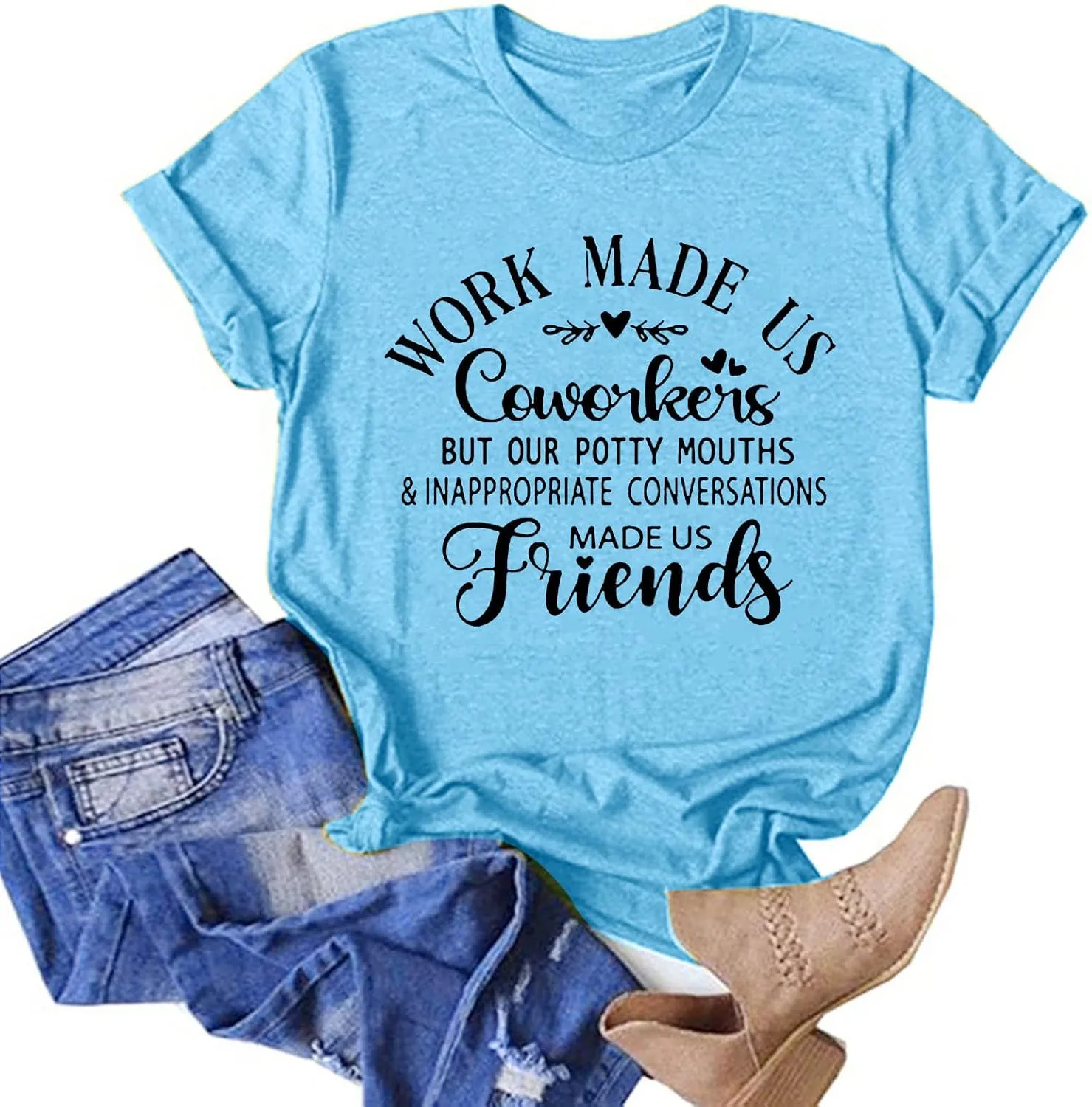 Womens Graphic T-Shirts Short Sleeve Summer Tops Loose Fit Crew Neck Tshirt Blouse Casual Trendy Tunic Tee Shirt