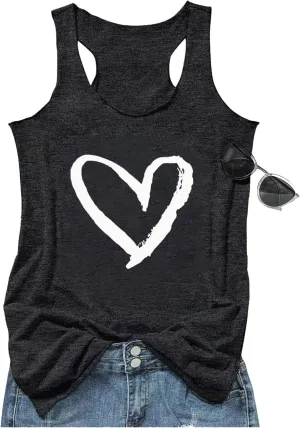 Womens Tank Tops Summer Racerback Graphic Tanks Beach Vacation Tops Loose Running Athletic Sleeveless Shirt Cami