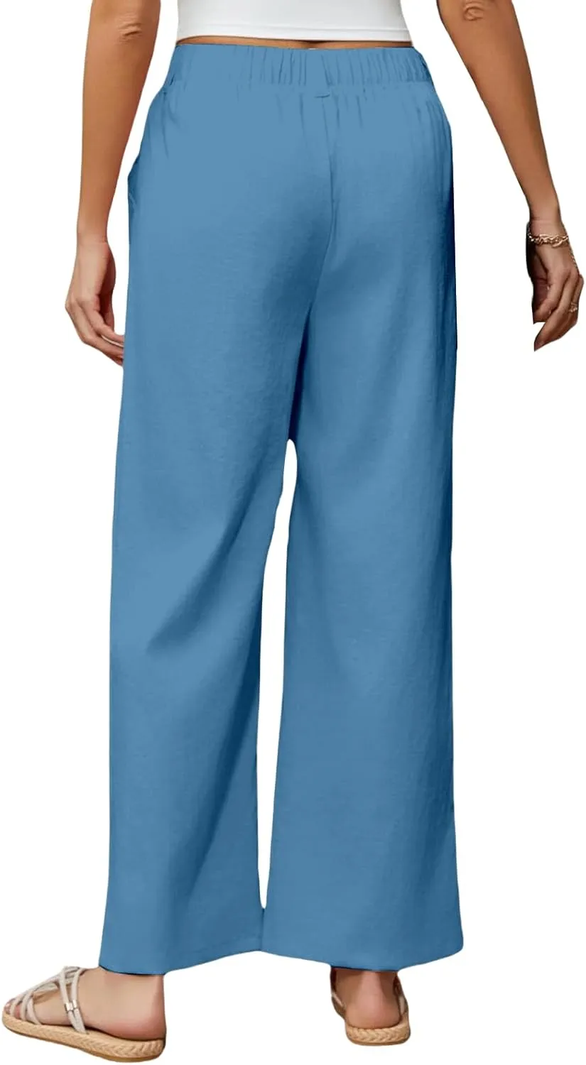 Womens Work Pants Business Casual High Waisted Wide Leg Dress Trousers Office Slacks with Pockets