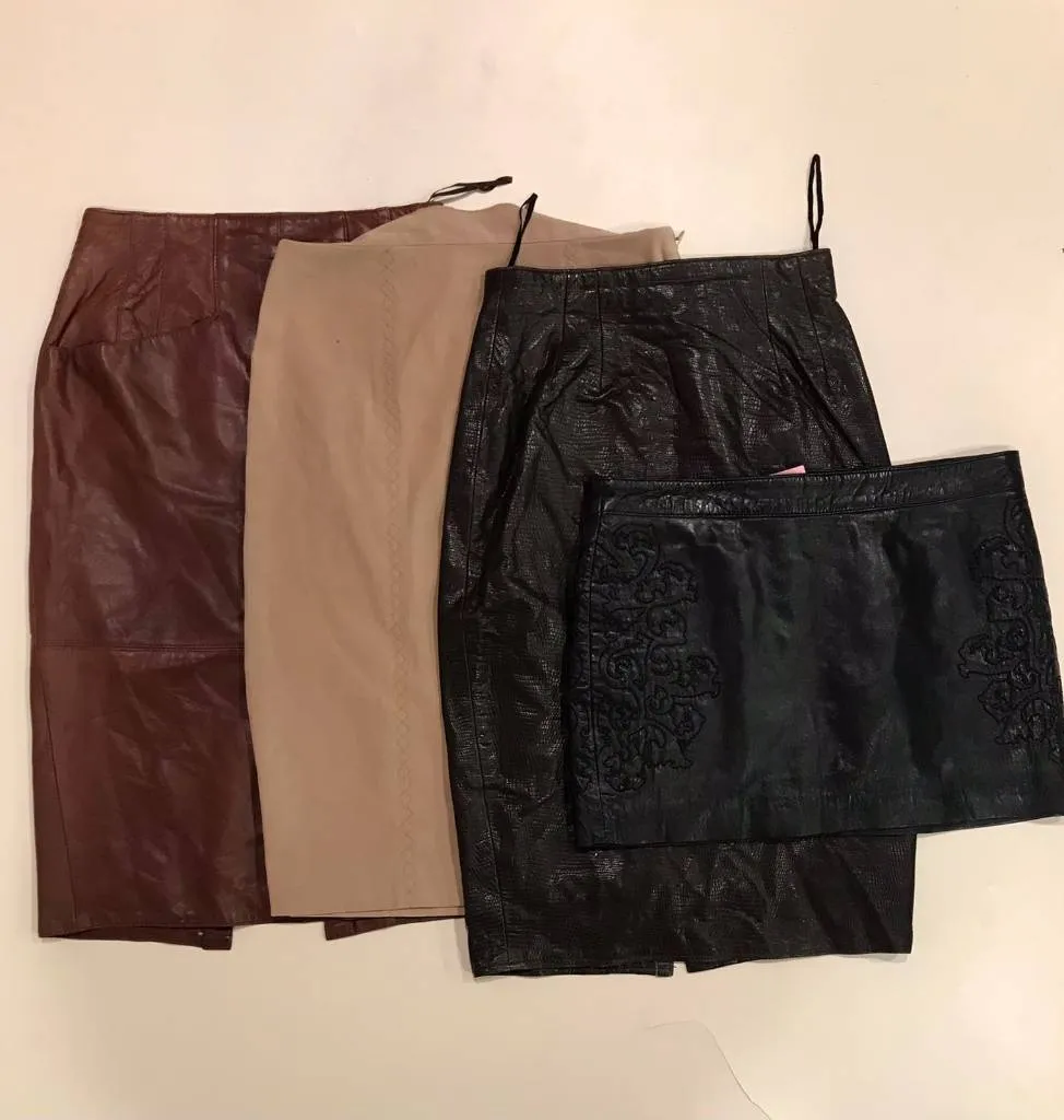 Y2k - Mixed - skirt (leather )   (suede) f-569)